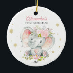 Personalisierter Girl Baby's First Christmas Eleph Keramik Ornament<br><div class="desc">Feiern Sie mit unserem 1. Weihnachtsgeschmack für Ihr Lieblingsjunges Typ oder Mädchen Ihren ersten Urlaub.</div>