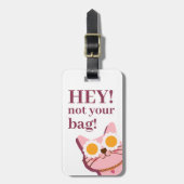 Personalisierter Girl Funny Cat Gepäcktag Gepäckanhänger (Vorderseite vertikal)
