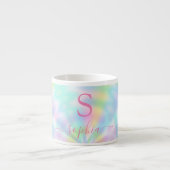 Personalisierter Girl Holographic Iridescent Rainb Espressotasse (Vorderseite)