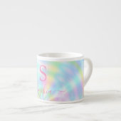 Personalisierter Girl Holographic Iridescent Rainb Espressotasse (Vorderseite Rechts)
