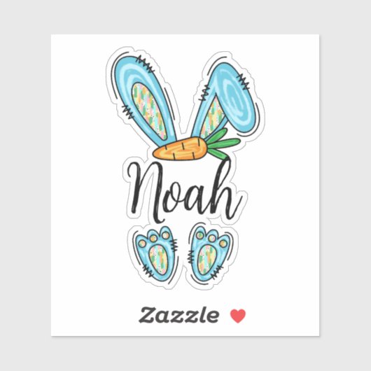 Personalisierter Girl Oaster Bunny Sticker (Blatt)