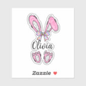 Personalisierter Girl Oaster Bunny Sticker (Blatt)