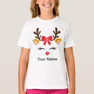 Personalisierter Girl-Rentier-T - Shirt