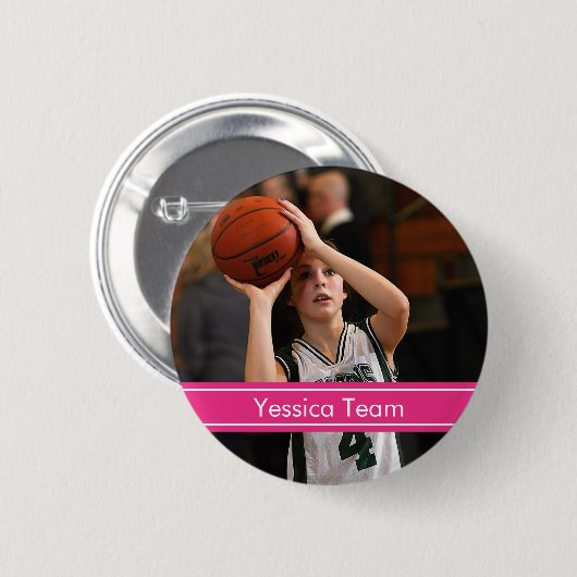 Personalisierter Girl Sport Button (Vorne & Hinten)