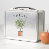 Personalisierter Girl's Metal Lunchbox Lemon Tree (Beispiel)