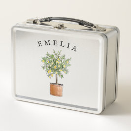 Personalisierter Girl's Metal Lunchbox Lemon Tree