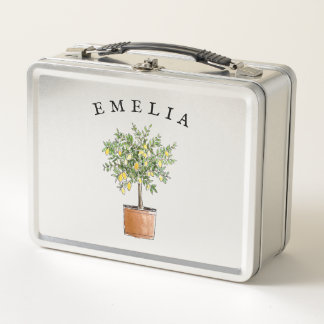 Personalisierter Girl's Metal Lunchbox Lemon Tree