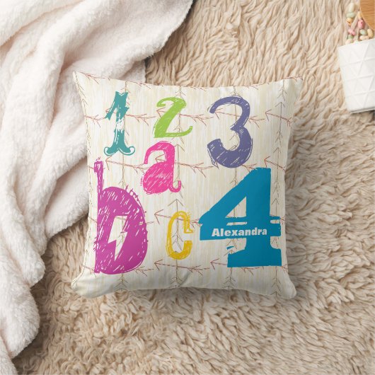 Personalisierter Girl's Room Crossed Arrow ABC 123 Kissen (Decke)