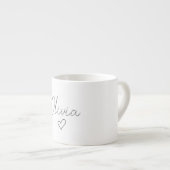 Personalisierter Girly Espresso Cup mit Name & Her Espressotasse (Vorderseite Rechts)