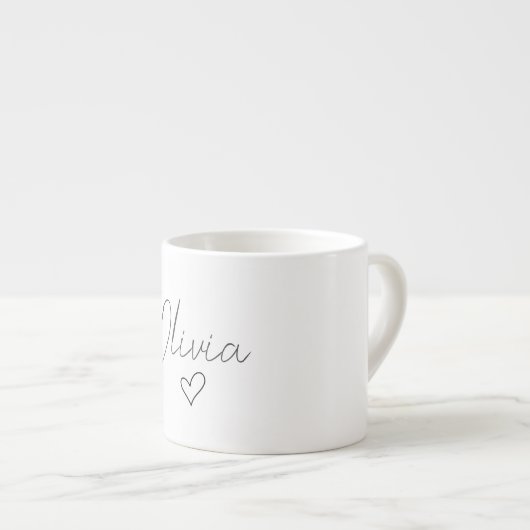 Personalisierter Girly Espresso Cup mit Name & Her Espressotasse (Vorderseite Rechts)