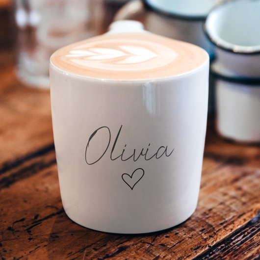 Personalisierter Girly Espresso Cup mit Name & Her Espressotasse