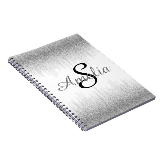 Personalisierter Girly Glitzer-Glitzern-Name Notizblock (Rechte Seite)