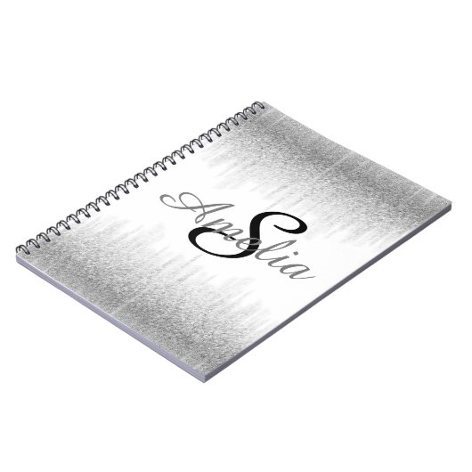 Personalisierter Girly Glitzer-Glitzern-Name Notizblock (Linke Seite)