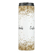 Personalisierter Girly Gold Glitzer für Ihre Worte Thermosbecher (Rückseite)