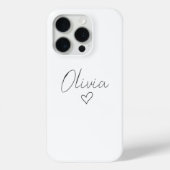 Personalisierter Girly iPhone Case mit Name & Herz (Rückseite)