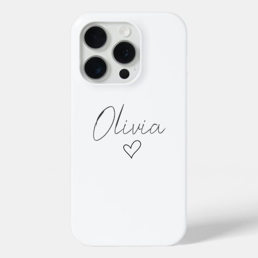 Personalisierter Girly iPhone Case mit Name & Herz (Rückseite)