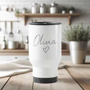 Personalisierter, girly Reisetasse mit Namen und H Reisebecher