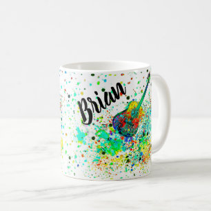 Personalisierter Gitarre und Akkorde-Splatter Kaff Kaffeetasse