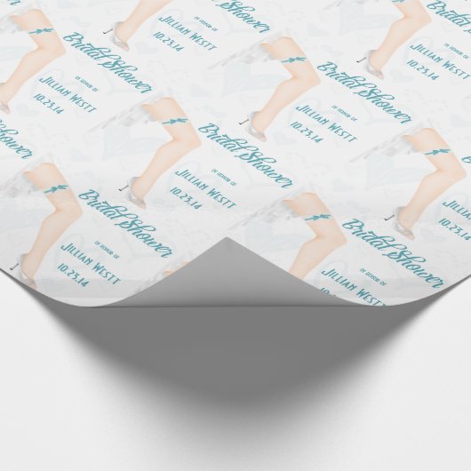 Personalisierter Glamour Bride Polterabend Wrap Geschenkpapier (Ecke)