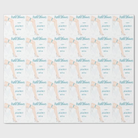 Personalisierter Glamour Bride Polterabend Wrap Geschenkpapier (Flach)