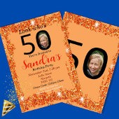 Personalisierter Glamour zur 50. Geburtstagsfeier Einladung