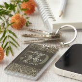 Personalisierter glamouröser Geburtstag Schlüssela Schlüsselanhänger (Vorderseite rechts)