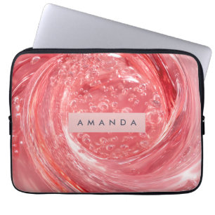 Personalisierter Glänzender Korallen-Funkel-Swirbe Laptopschutzhülle