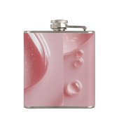 Personalisierter Glänzender Rosa Rouge Wassertropf Flachmann (Rückseite)
