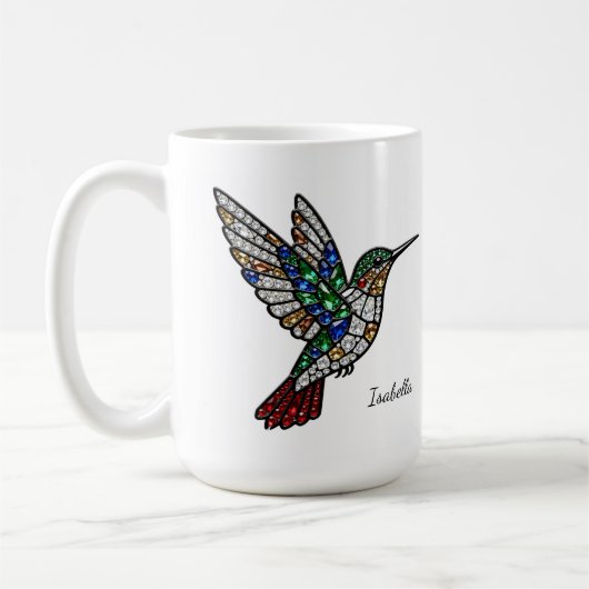 Personalisierter Glas-Hummingbird-Becher Kaffeetasse (Links)