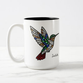 Personalisierter Glas-Hummingbird-Becher Zweifarbige Tasse