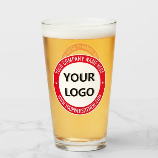 Personalisierter Glas mit Ihrem Firmenlogo Text Br (Vorne (Gefüllt))
