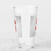 Personalisierter Glascup mit rotem Herzen Glas (Rechts)