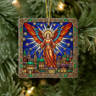 Personalisierter Glasmalerei-Erzengel Jerusalem  Keramikornament