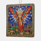 Personalisierter Glasmalerei-Erzengel Jerusalem Keramikornament (Links)