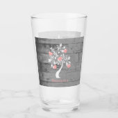 Personalisierter Glass-Cup, rosa Baum Glas (Vorderseite)