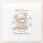 Personalisierter Glass-Untersetzer mit Babydusche Glasuntersetzer (Vorderseite)