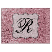 Personalisierter Glasschneiden-Rosen-GoldGlitzer Schneidebrett (Vorderseite)