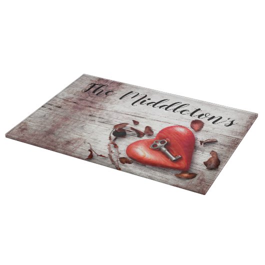 Personalisierter Glasschnitt-Länderholzschlüssel f Schneidebrett (Ecke)