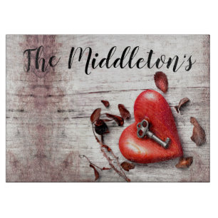 Personalisierter Glasschnitt-Länderholzschlüssel f Schneidebrett