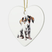 Personalisierter, glatter Fox Terrier Welpe Keramik Ornament (Links)