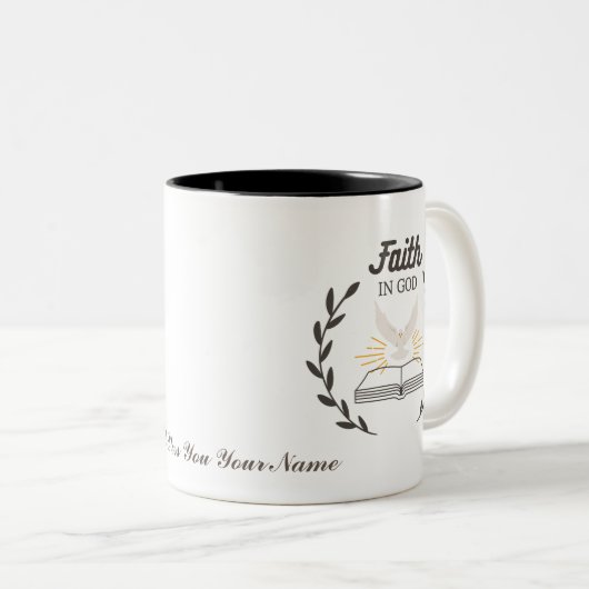 Personalisierter Glaube an Gott, Gott segne euch T Zweifarbige Tasse (VorderseiteRechts)