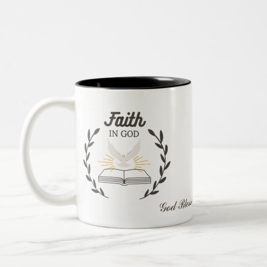 Personalisierter Glaube an Gott, Gott segne euch T Zweifarbige Tasse (Links)