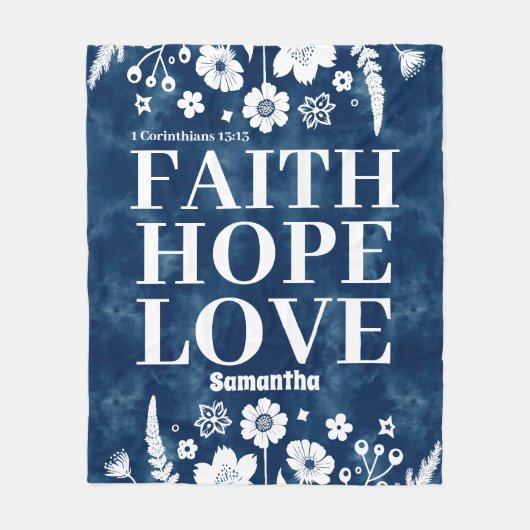 Personalisierter Glaube, Hoffnung, Liebe Christlic Fleecedecke (Vorderseite)