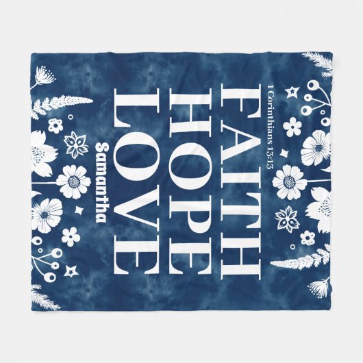 Personalisierter Glaube, Hoffnung, Liebe Christlic Fleecedecke (Vorderseite (Horizontal))