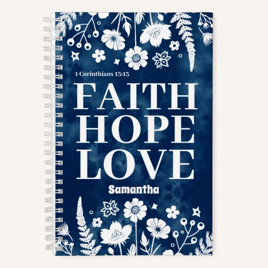 Personalisierter Glaube, Hoffnung, Liebe Christlic Notizblock (Vorderseite)
