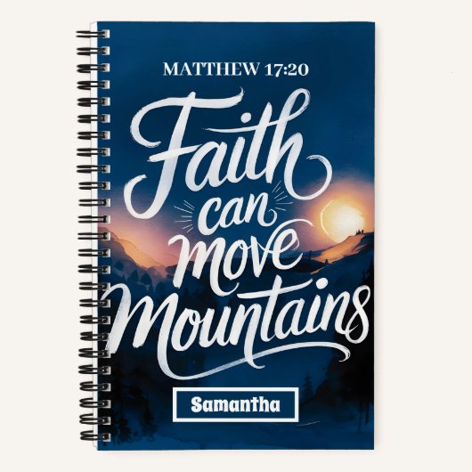 Personalisierter Glaube kann Christliches Journal Notizblock (Vorderseite)