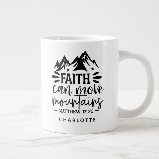 Personalisierter Glaube kann Gebirge bewegen Chris Jumbo-Tasse (Rechts)