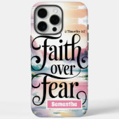Personalisierter Glaube über Angst Christliche Fra Case-Mate iPhone Hülle (Rückseite)