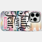 Personalisierter Glaube über Angst Christliche Fra Case-Mate iPhone Hülle (Rückseite (Horizontal))