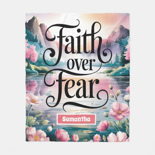 Personalisierter Glaube über Angst Christliche Fra Fleecedecke (Vorderseite)